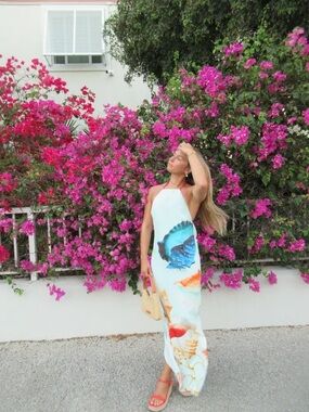 Murex Mist Vega Silk Dress Halter Maxi Muma World